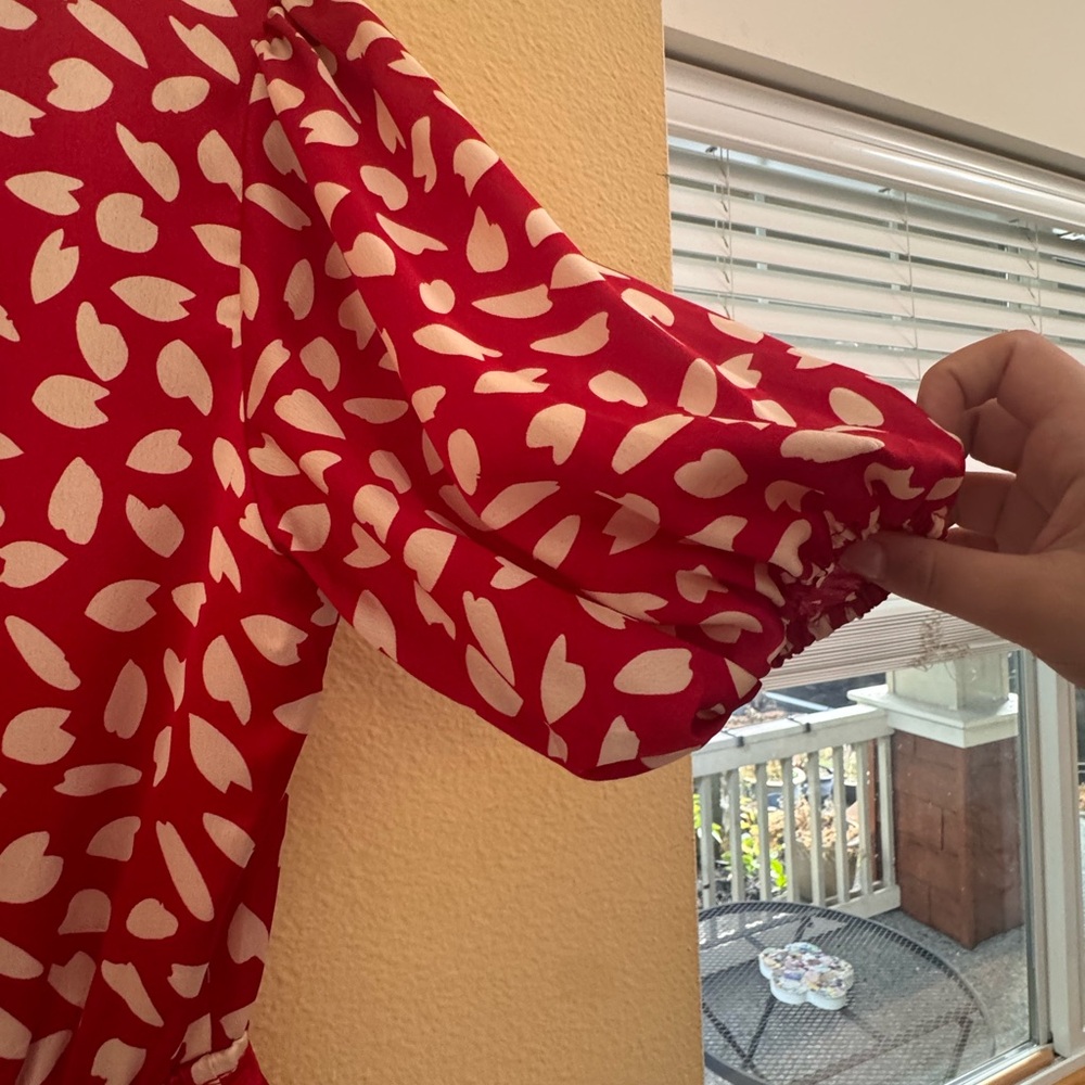 Hello Molly Red And White Patterned Mini Dress - image 5